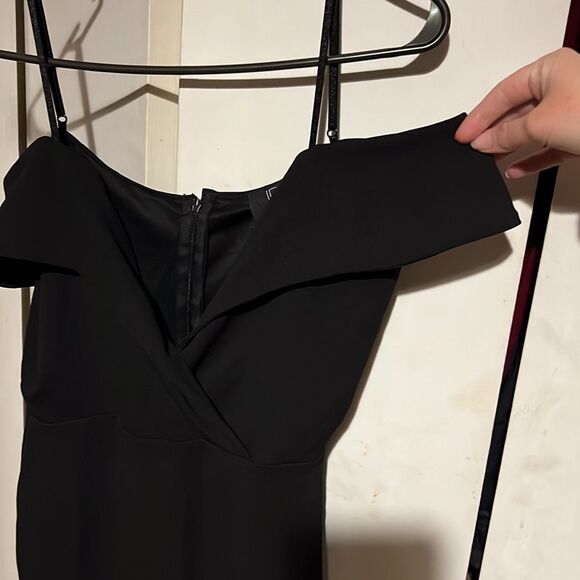 Off the shoulder short black spaghetti strap dress M - Picture 2 of 4